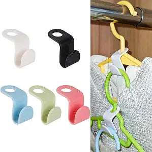 50-Pack Clothes Hanger Connector Hooks - Space-Saving Closet Set