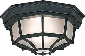 Designers Fountain 2067-BK Builder Cast Outdoor Flush Mount Ceiling Light, 10.5 in W, Black