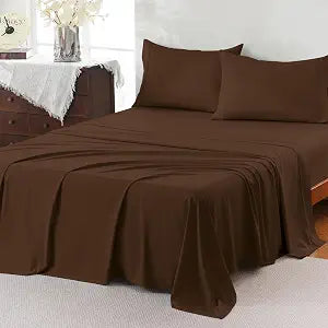 Queen Sheet Set,4 Pieces Hotel Luxury Breathable Soft Microfiber Bedsheets, Anti Pilling Deep Pockets Easy Care Bed Sheets, Pinecone Brown