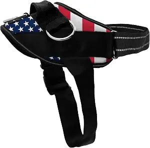 ShawnCo Essential Dog Harness, No-Pull Pet Vest with 3 Leash Clips, No Choke, Reflective, Adjustable and Padded, for Easy Walking and Training for Small, Medium and Large Dogs (Stars and Stripes, L)