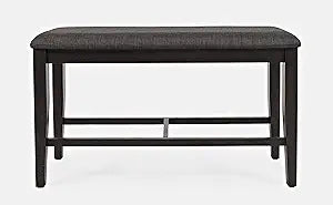 Jofran American Rustics Upholstered Counter Height Bench, Dark Brown