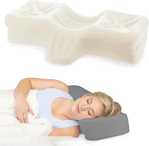 Therapeutica Cervical Orthopedic Foam Pillow - Neck Support Pillow for Side & Back Sleepers - Ergonomic Pillow for Neck Support, Relief, & Spinal Alignment Average Size, Firm, Gray