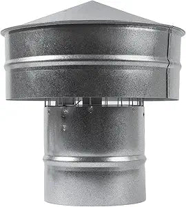 Repa Market 4 Inch Round Galvanized Steel Roof Cap with Mesh - Weather-Proof Chimney Cover with Side Wall, Fireplace Duct Rain Guard, Exhaust or Supply Ventilation Top Cover, Insulation Protector Cap