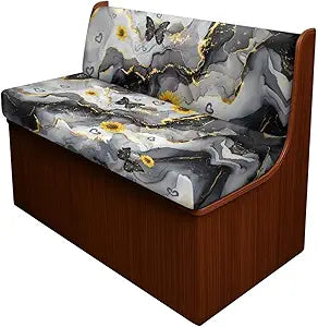 Butterfly Sunflower Marble Pattern 2Pcs RV Dinette Cushion Covers Camper Cushion Stretch Slipcover Furniture Protector for RV Camper Sofa Backrest & Bench Covers, 2Sets