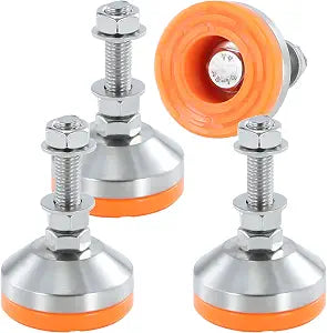 Heavy Duty 2400 lb Capacity Stainless Steel Adjustable Leveling Feet for Shelving,Machinery Devices, Workbench,Furniture,M12 Thread, 2.33inches Dia Base, Anti-Slip Nylon Pad