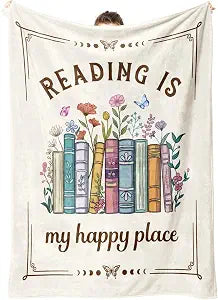 Book Lovers Gifts, Reading Blanket Gifts for Book Lovers, Unique Bookish Presents for Reader Bookworm on Birthday Christmas Soft Flannel Throw Blanket 80"x60"