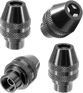 4-Pack 4486 Quick Change Keyless Drill Chuck for Dremel Rotary Tools 1/32 to 1/8 All-Metal 3-Jaw Chuck Adapter, Compatible with Dremel 395 3000 4000 4300 8220 3000 7300 Multipro