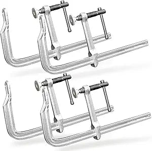4-Pack 12-Inch Heavy-Duty F-Clamps for Welding, Woodworking & Metalworking1320 Lbs Load Capacity, 4-3/4 Inch Throat Depth, All-Steel Construction (4-Pack-12 Inch-4-3/4 Inch)