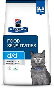 Hill's Prescription Diet d/d Food Sensitivities Duck & Green Pea Formula Dry Cat Food, Veterinary Diet, 8.5 lb. Bag