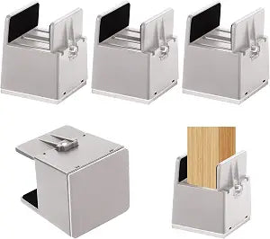 SEISSO 2 Inch Heavy Duty Bed Risers, 4 Pack Furniture Risers with Adjustable Screw Clamp, Dorm Bed Lifts Risers Support to 1000 Lbs Fit for Table, Desk, Couch, Chair Leg Extenders (Beige Gray)