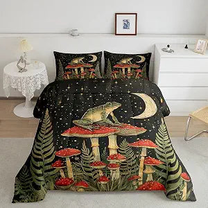 Feelyou Frog Comforter Set Twin Size for Boys Girls