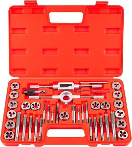 40PCS Metric Tap and Die Set, Metric Tap Set M3-M12, Threading Tool Kit, Full Accessories for Internal and External Threading