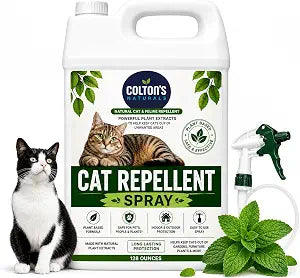 Cat Repellent Spray Outdoor & Indoor (128 OZ) Keep Cats Away, Training Tool, Yard Furniture Garden Deter Cats. Ready to Use