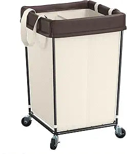 Mefirt 160L Laundry Basket with Wheels, Laundry Hamper with Wheels 2 Section, Large Rolling Laundry Basket, Dirty Clothes Hamper Cart on Wheels for Laundry, Bedroom, Bathroom and Dorm