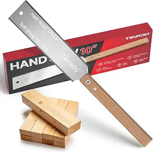 10-Inch Japanese Hand Saw, Double Edge 15/9 TPI Flush Cut Pull Saw, Tevado