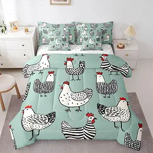 Erosebridal Chicken 7 Pcs Bedding Set Twin Cartoon Chick