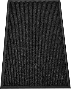 SRDDQLC Door Floor Mat Commercial Grade Large Size Heavy Duty Tough Entry Collection Slip Skid Entrance Mat with Rubber Backing Low Profile and Easy to Clean Indoor Outdoor Rug,3x6FT,Black