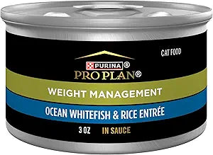 Purina Pro Plan Adult Weight Management Ocean Whitefish and Rice Entree in Sauce High Protein Wet Cat Food - 3 oz. Can