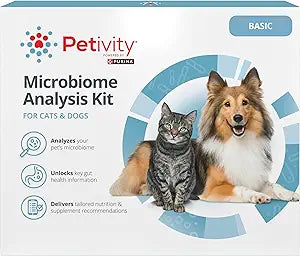 Petivity Microbiome Analysis Kit Basic for Cats and Dogs, Powered by Purina - 4.8 oz. Box
