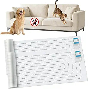 PAPARELA Scat Shock Mat for Dogs and Cats Indoor, Pet Shock Mats for Training Pets, Electric Repellent Mat Keeps Dogs and Cats Off Counter, Couch and Sofa, 3 Training Modes (60"x 12" Two Pieces)