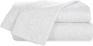 Southern Tide Gray Leafy Vine Sheet Set - 100% Cotton Queen Bedding with Soft and Breathable Bed Sheets and Pillowcases - Coastal Inspired Design for Relaxed, Comfortable and Stylish Sleep
