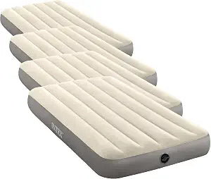 Intex 64101E Dura-Beam Standard Single-High Air Mattress: Fiber-Tech Twin Size 10in Bed Height- 300lb Weight Capacity- Pump Sold Separately,(Pack of 4)