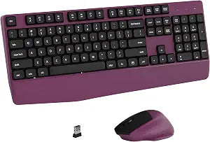 Links9+ Ergonomic Wireless Keyboard and Mouse Combo(Burgundy)