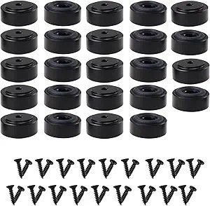 Pallet Metal Feet with Screws, 13/16" W x 3/8" H Butcher Block Non Slip Pads for Wood, Bamboo Cutting Board(Set of 24),Black