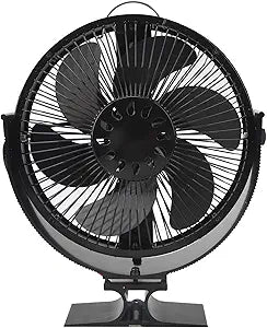 Heat Powered Fireplace Fan 6-Blade Silent Wood Stove Fan with Handle for Fireplace, Gazebo, and Home Heating