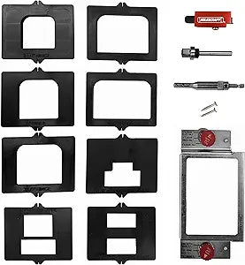 Milescraft 1220 Hinge Mate350 Complete Hinge Installation Kit-Cut Hinge Mortises on Doors, Jambs, Latches & Strike Plates -Includes All Hardware for 1-3/8in & 1-3/4in Doors & 2-1/2 in to 4.5in Hinges , Black