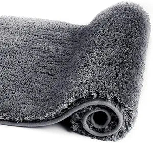 Walensee Large Bathroom Rug (24 x 48, Dark Grey) Extra Soft and Absorbent Shaggy Bath Mat Machine Washable Microfiber Non Slip Luxury Floor Mat