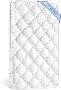 Pro Goleem Mini Crib Mattress, 38x24 Dual Sided with Firm Support and 3" Thick Premium Foam, Hypoallergenic, Comfort, Breathable, Quiet & Odorless, Fits Mini and Portable Travel Cribs