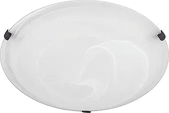 Capital Lighting 2822FF-AL Alan Modern White Faux Alabaster Glass Flush Mount Ceiling Light, 2-Light 120 Total Watts, 4" H x 12" W, Mediterranean Bronze/Matte Nickel