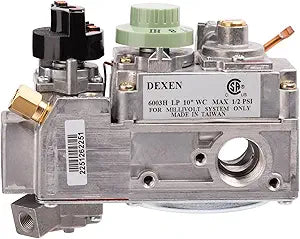 6003H-LP Propane Gas Dexen OEM CSA Certified Millivolt Valve - Thermostatically Controlled Fixed Flame Height with Multi-Port Universal Fit