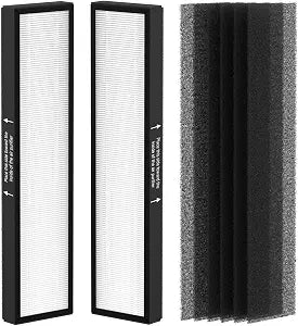 2-Pack 182550 Replacement Filter Compatible with Bionair BAP536UV-U and Holmes HAP537UV / 2141139 Air Purifiers, with 6Carbon Pre-Filters