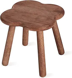Wooden Step Stool for Adults Upgraded11.6inch Small Wooden Stool with Four Detachable and Assembled Legs for Bathroom, Kitchen, Bedroom, Plant Stand (Natural Solid Wood top and Legs)