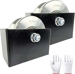 4-inch V Groove Wheel, 2.12-inch Wide Sliding Gate Wheels, Steel Sliding Gate Rollers, Set of 2, Heavy Duty V Track Wheels, 3000 lbs Max.Load, with Double Bearing
