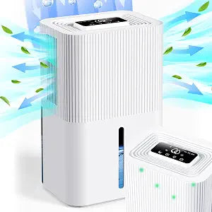 Portable Dehumidifier for Small Room, Bathroom & Closet | 91 OZ Tank | Compact Quiet Dehumidifier for RV, Bedroom (No Basements) | Auto Shut-Off White