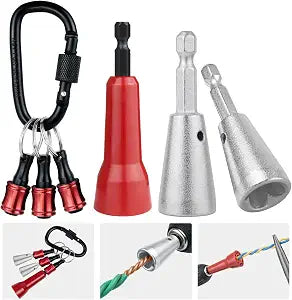 6PCS Wire Twister Tool for Drill with Bit Holder Keychain, Wire Nut Twister for Drill with 1/4" Hex Shank Professional Electrician Tools for 922 AWG Wire Connector Twisting