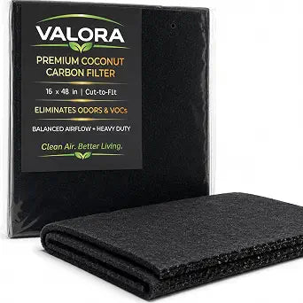 VALORA Premium Coconut Carbon Filter 16x48 Inch Air Purifier Pre Filter