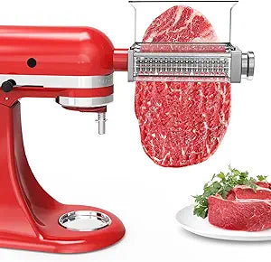 Adjustable Meat Tenderizer Attachment for KitchenAid Stand Mixers 3 Thickness Settings, Fits All 4.57Qt Models, Heavy-Duty Metal Housing with Transparent Shell, Dishwasher Safe