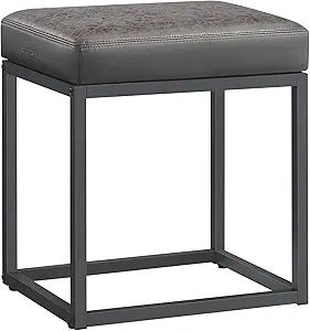 SONGMICS Home LUIZ Collection - Ottoman Footstool, Rectangle Ottoman, Vanity Chair Stool, Footrest, Reversible Top, Side Table, Max. Load 660 lb, Bedroom Living Room Entryway, Dove Gray ULOM079G01