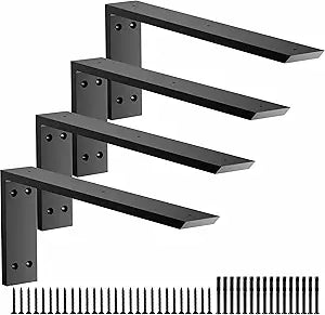 Premium Heavy Duty Countertop Brackets 20 inch 4 Pack (2/5" Thick),Granite Countertop Support 20" x 8" x 2 1/2",Shelf L Bracket Metal Corbels Suitable for Quartz,Wood,Concrete and Laminate Countertops
