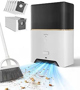 Touchless Vacuum Automatic Dustpan, Bagged Design with Replaceable Dust Bags, Up to 3-Month No Cleaning, 26,000Pa Powerful Suction, One-Touch Auto & Manual Mode for Pet Hair Kitchen & Salon