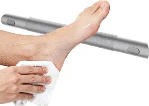 Brushed Nickel Shower Foot Rest Bar, Non-Slip Knurled Stainless Steel Foot Ledge for Shaving Legs, Wall Mounted Pedicure Foot Rest Step, Bathroom Corner Shower Accessories