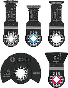 BOSCH OSL005L 5 pc. Starlock Oscillating Multi-Tool Carbide Cutting Accessory Blade Set