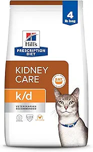 Hill's Prescription Diet k/d Kidney Care Dry Cat Food, Chicken, 4 lb. Bag