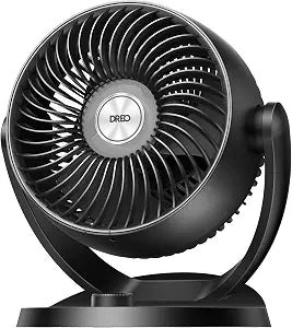 DREO 12 inch Table Fans for Home, Whole Room Air Circulator Fan, 70ft Powerful Airflow, 120 Adjustable Tilt, 28db Low Noise, 3 Speeds, Quiet TurboPoly Desk Fan for Bedroom, Office