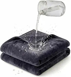 Waterproof Blanket for Bed, Couch - King Sized (80"x90") Water Proof Blanket to Protect Furniture, Stain Resistant, Leak-Proof, Double-Sided, Reversible Flannel & Sherpa Fleece, Grey
