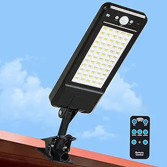 Solar Wall Lights Outdoor with Motion Sensor,900LM Bright Solar Flood Lights, Clip-On Security Light with Remote,IP65 Waterproof, Dusk to Dawn Lighting for Garage Gate Fence Yard Garden (1)